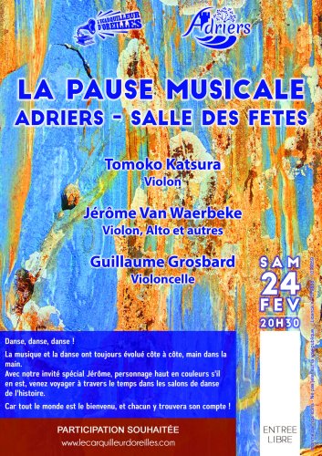 Pause Musicale - Salle des Fêtes d'Adriers (86) - 20h30