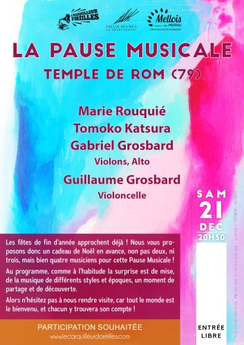 Pause Musicale - Temple de Rom (79) - 20h30