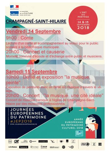 Concert et causerie - Salle des fêtes de Champagné-St-Hilaire (86) - 20h