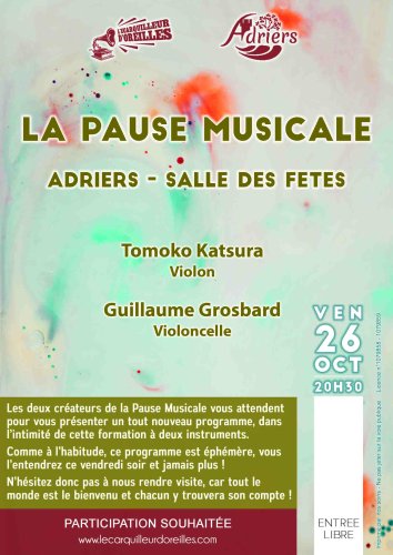 Pause Musicale - Salle des fêtes d'Adriers (86) - 20h30
