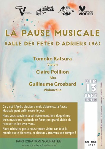 Pause Musicale - Salle des fêtes d'Adriers (86) - 15h30
