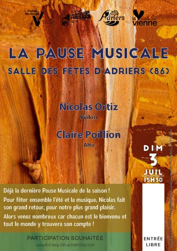 Pause Musicale - Salle des fêtes d'Adriers (86) - 15h30