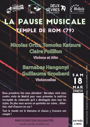 Pause Musicale - Temple de Rom (79) - 20h30