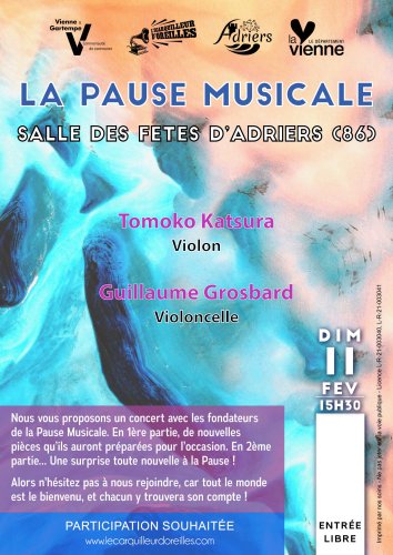 Pause Musicale - Salle des fêtes d'Adriers (86) - 15h30