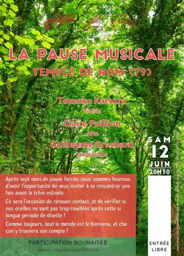 Pause Musicale - Temple de Rom (79) - 20h30