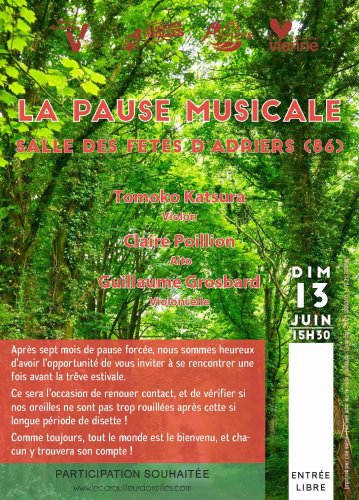 Pause Musicale - Salle des fêtes d'Adriers (86) - 15h30